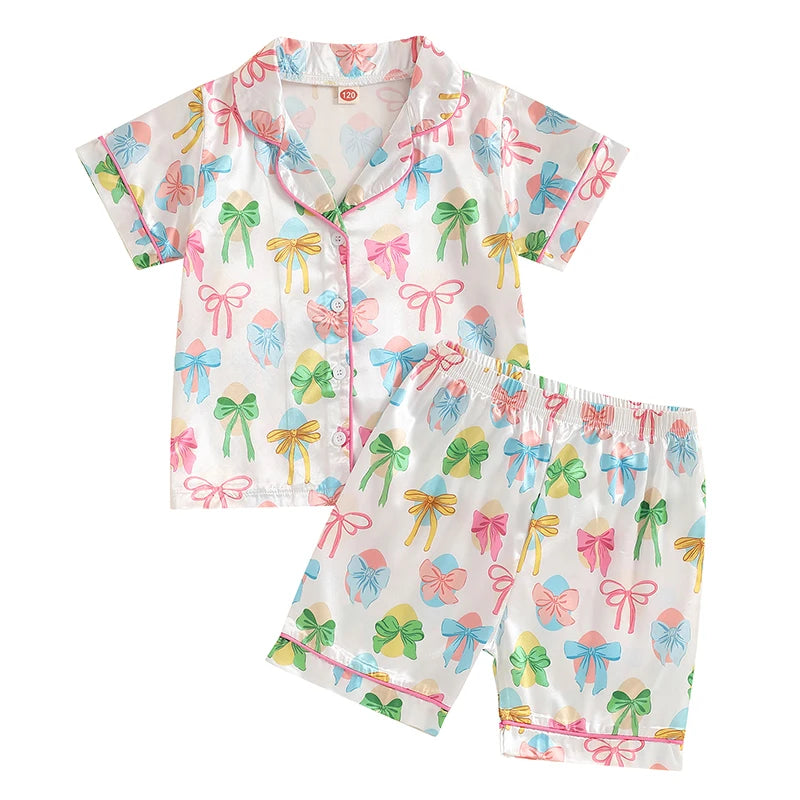 Long Sleeve Pajama Set for Toddler Girls in Cute Designs