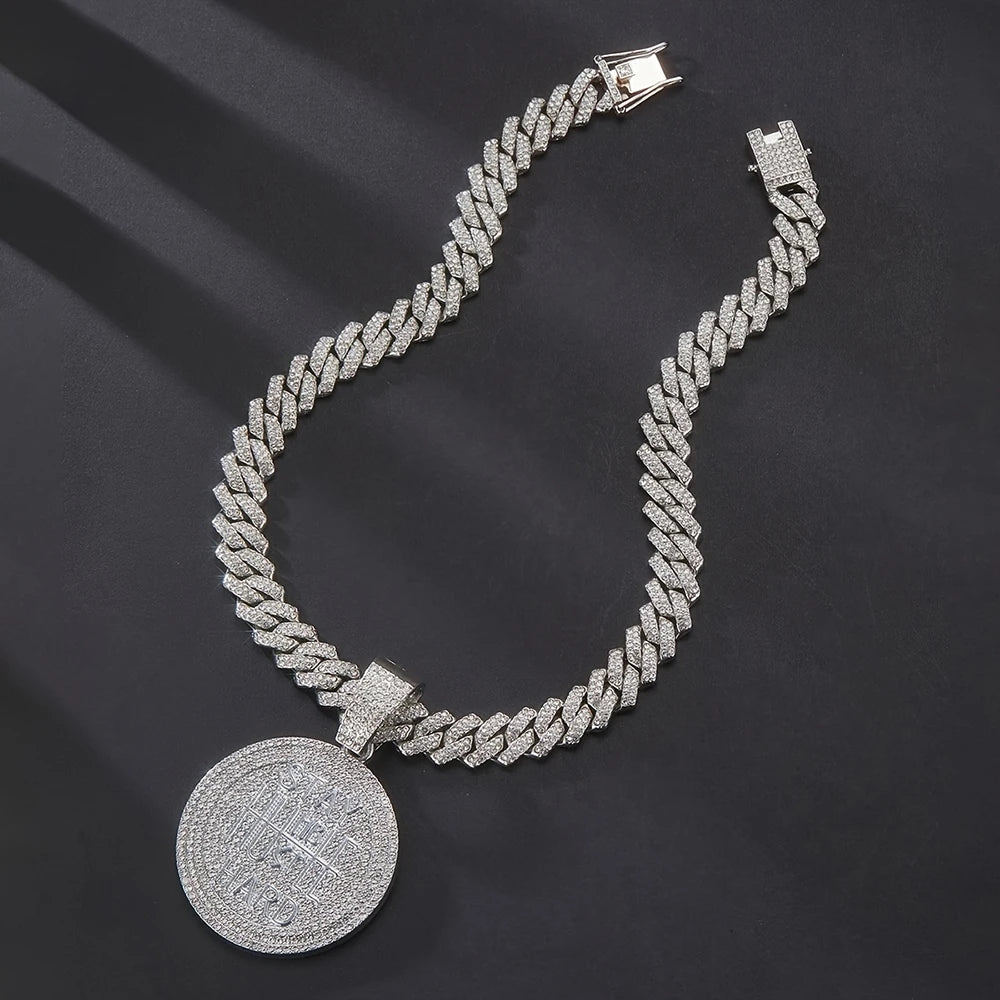 Stylish Men Women Hip Hop Pendant Necklace in Silver