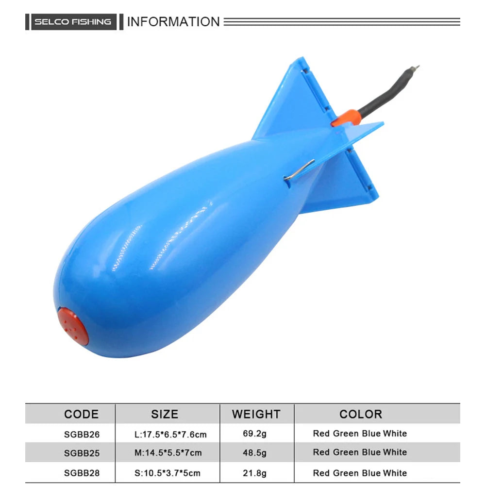 Carp Fishing Rocket Bomb Float Bait Thrower ABS Material Feeder Tackle Tool