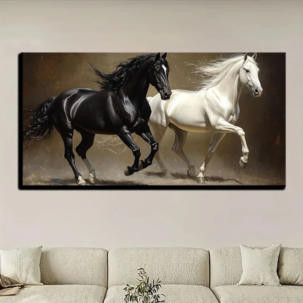 Stunning 1 Running Horse Canvas Painting for Home Decor