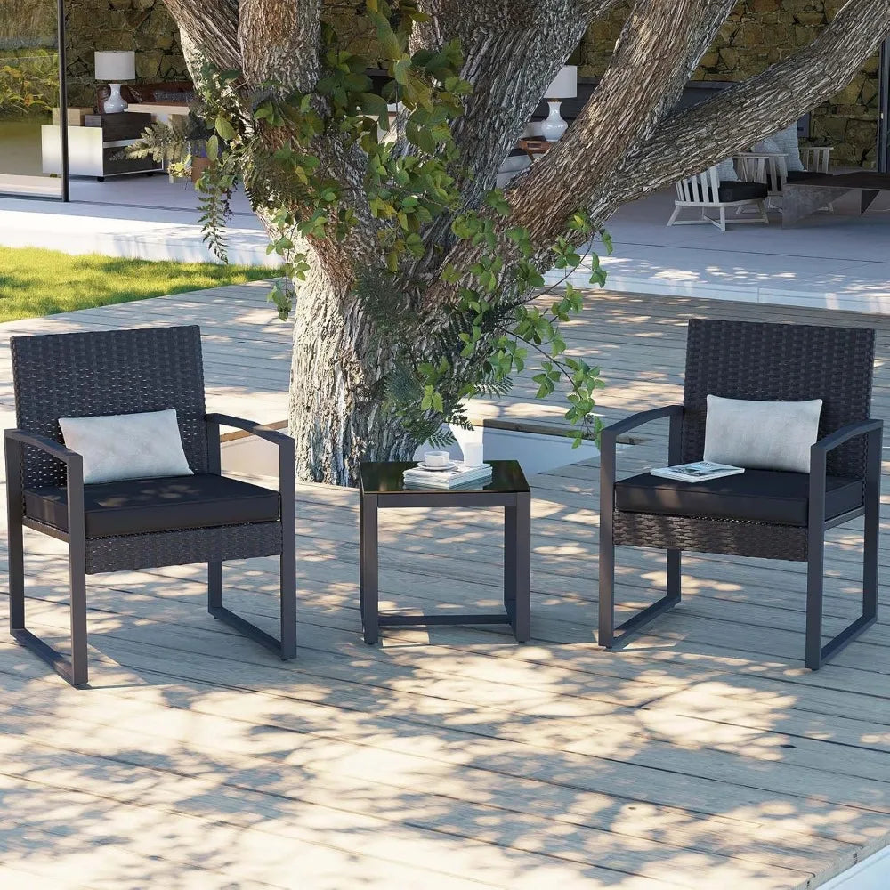 3 Pieces Patio Furniture Set Durable Bistro Set for Outdoor Use