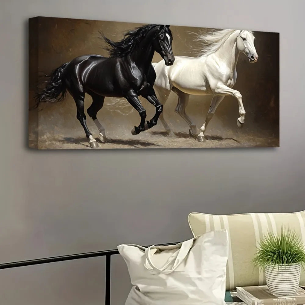 Stunning 1 Running Horse Canvas Painting for Home Decor