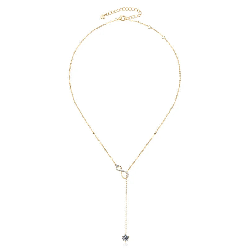 Elegant Silver Infinity Necklace for Women with Moissanite