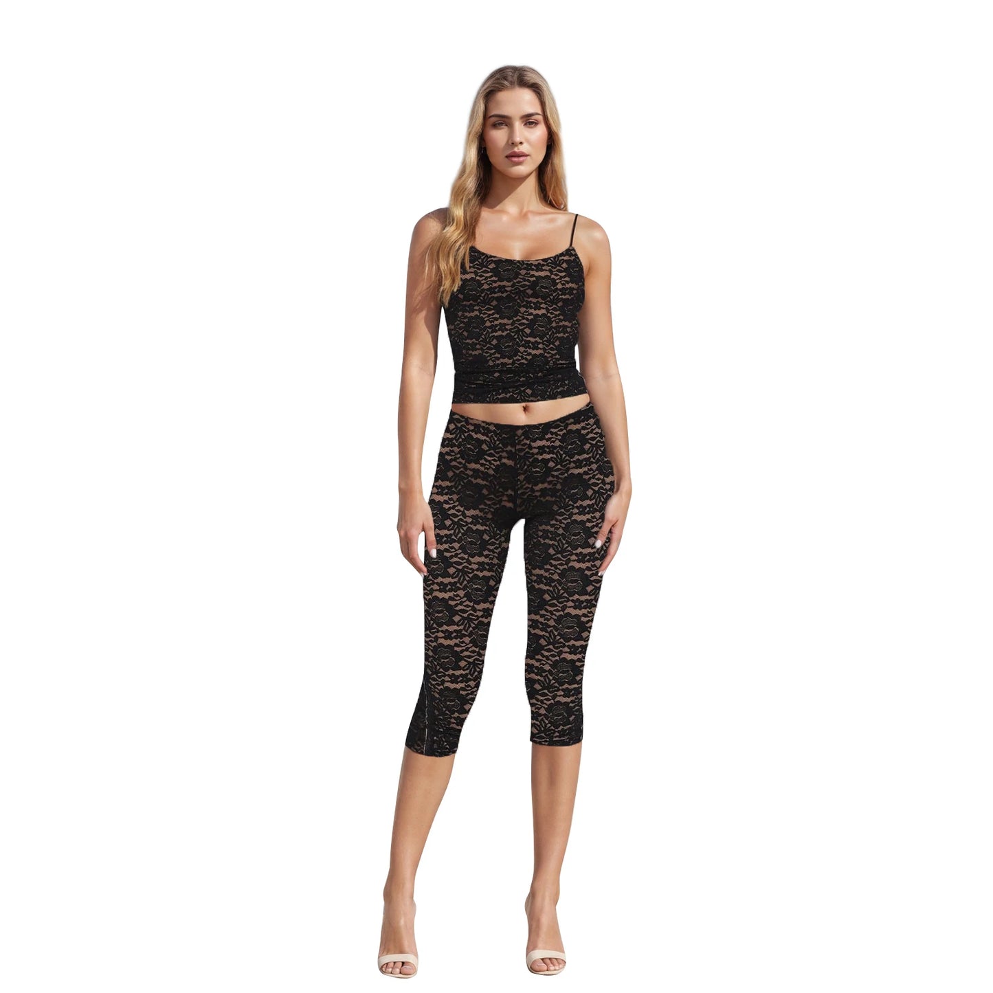 Women's Off-Shoulder Blouse Skinny Pants Set for Casual Style