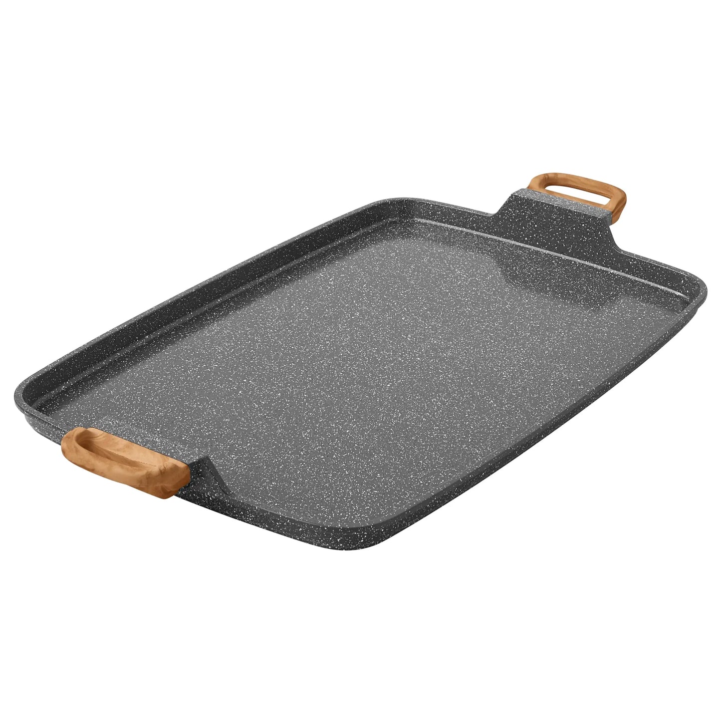 Cast Aluminum Double Griddle 12 Inch x 18 Inch Non Stick Cooking Pan