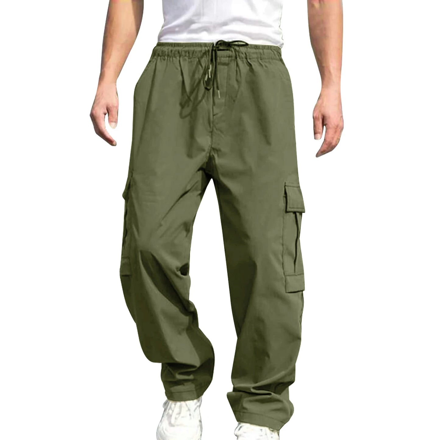 Men's Loose Cargo Pants with Pockets for Casual Wear