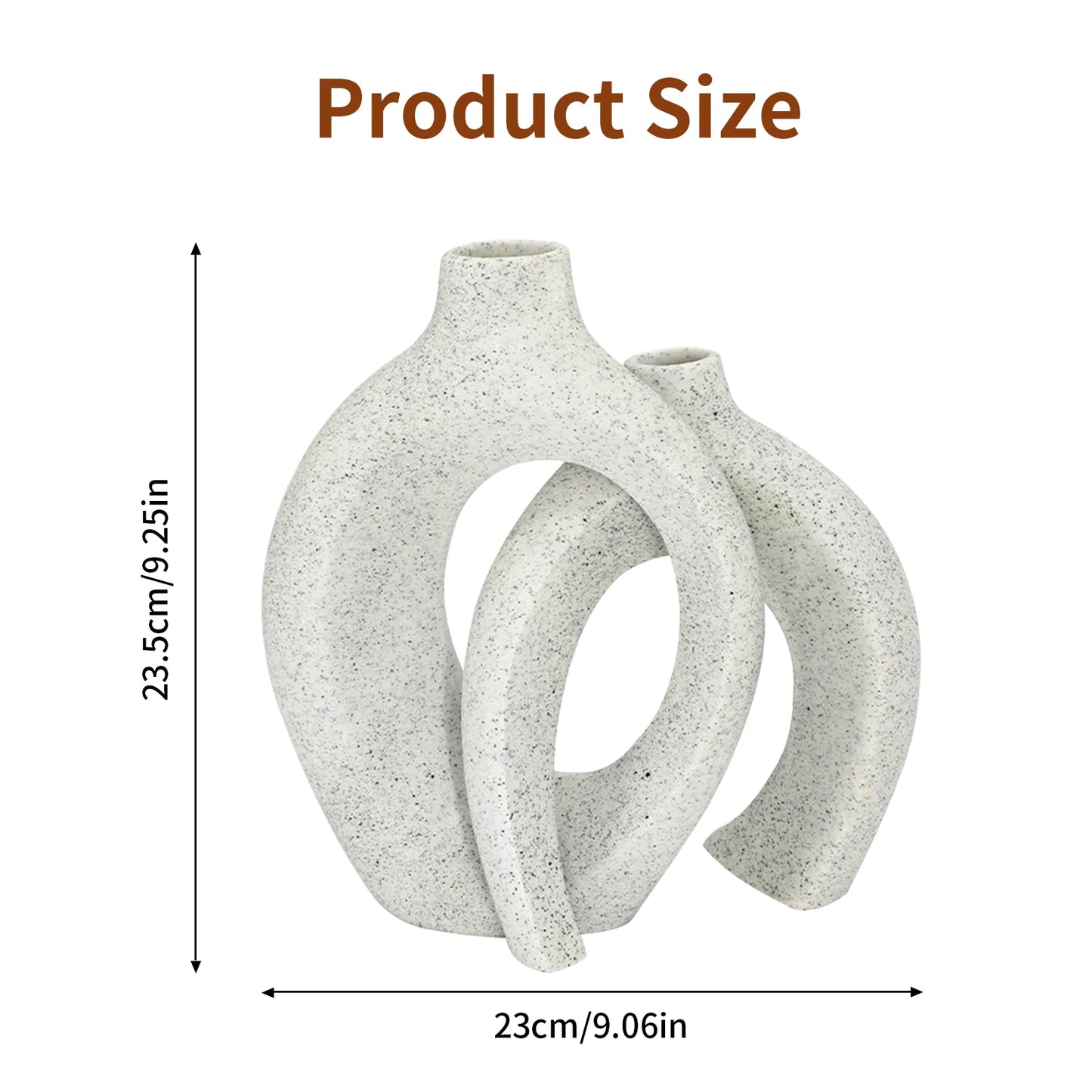 Set of 2 Decorative Hollow Table Vases Modern Resin Tabletop Decor