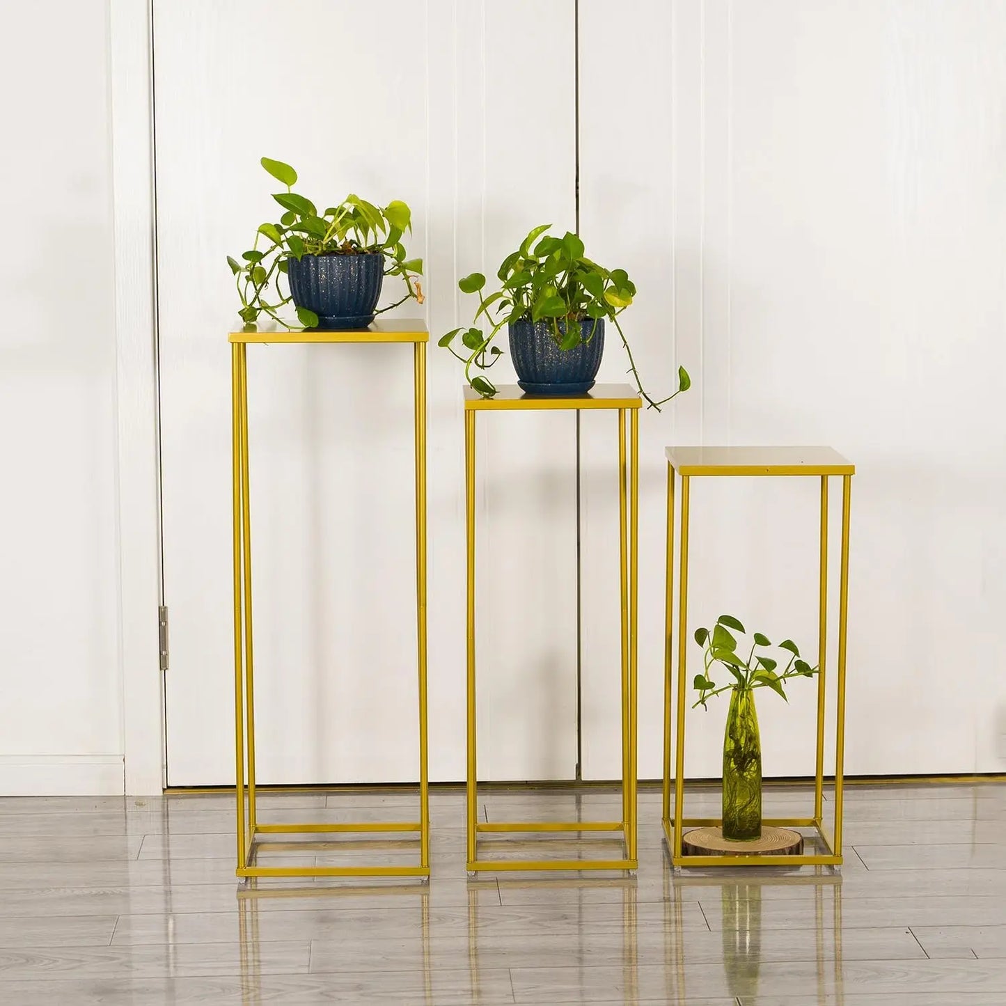 3 Pieces Metal Plant Stand Tall Cake Modern Style Floor Vase Set