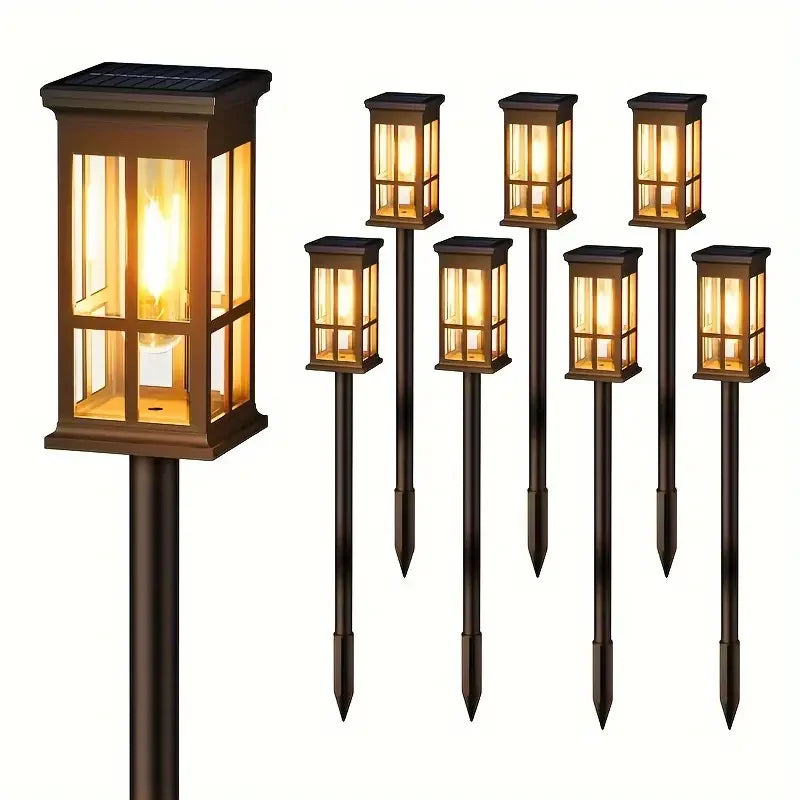 2 Pack 6 Pack 8 Pack Solar Pathway Lights Modern Style LED Bulbs Ni-MH Power Source
