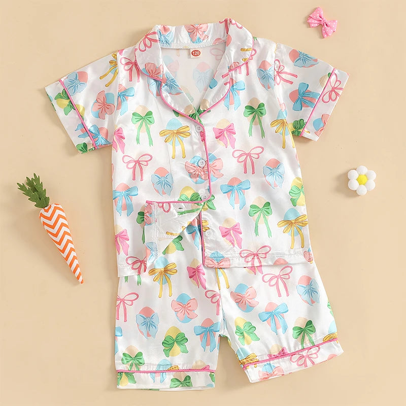 Long Sleeve Pajama Set for Toddler Girls in Cute Designs