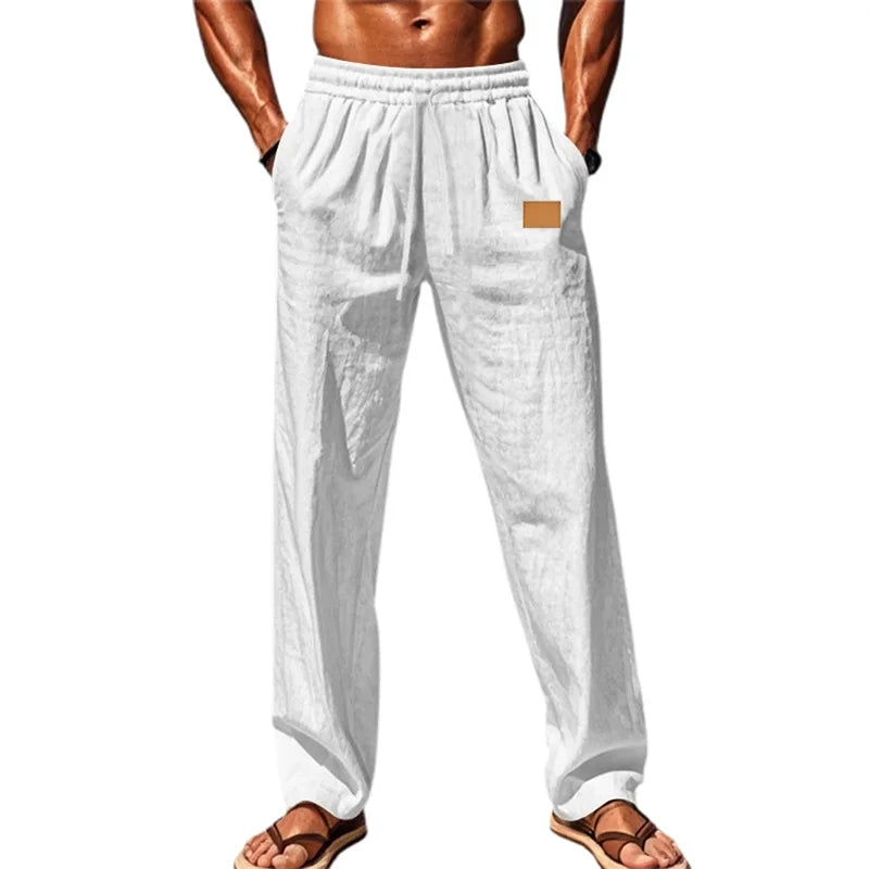 Men's Comfortable Elastic Waist Drawstring Pants for Casual Wear