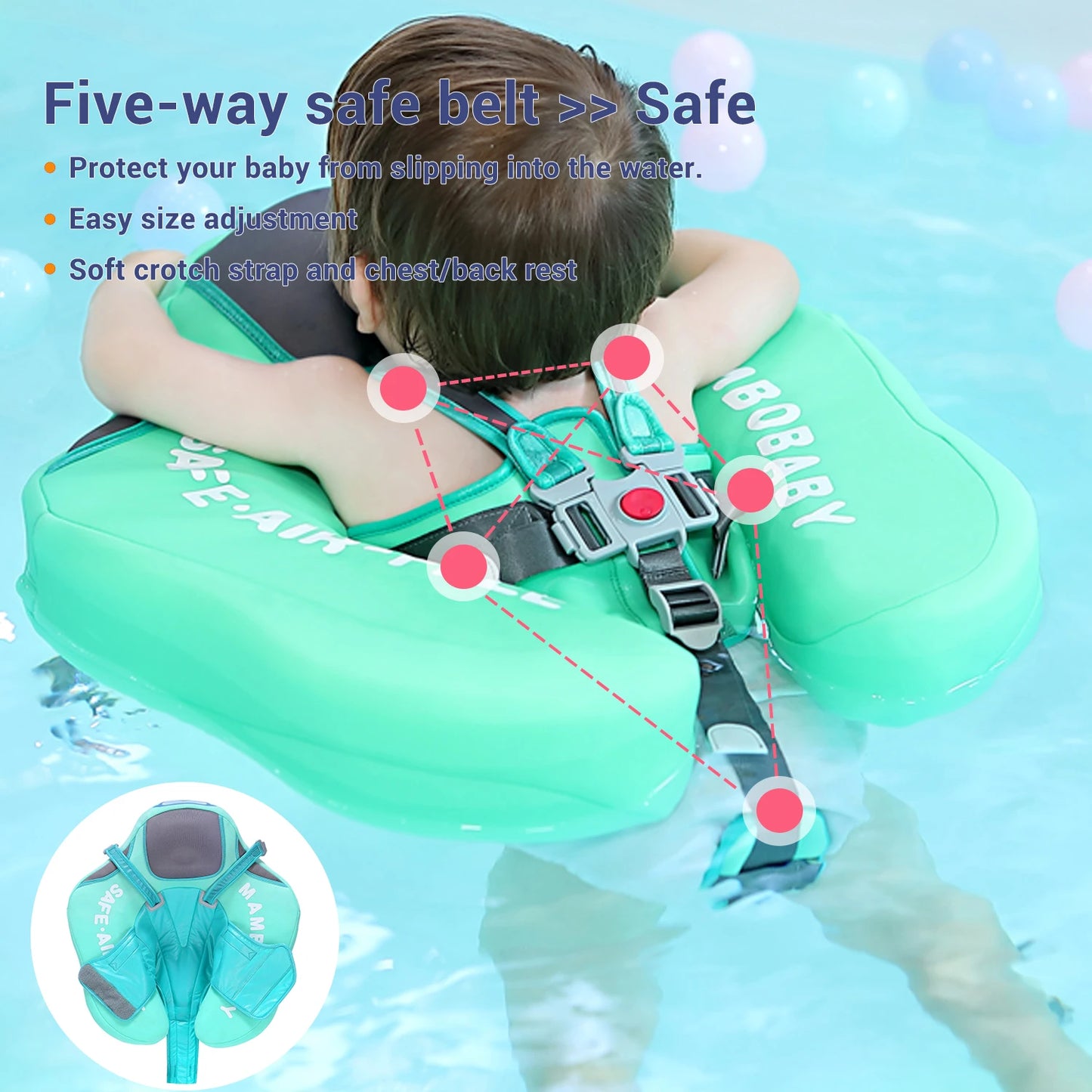 Baby Float With Sunshade Canopy For Infants Aged 0 To 3 Years CE Certified Swimming Aid