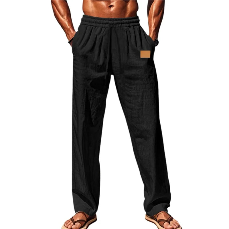 Men's Comfortable Elastic Waist Drawstring Pants for Casual Wear