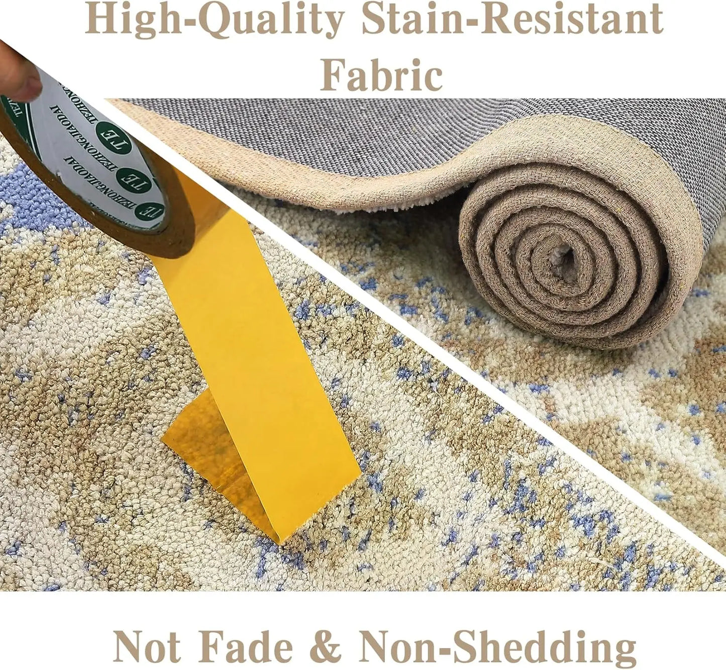 Ultra Soft Area Rug with Cotton Backing 2200GSM Low Pile Abstract Design