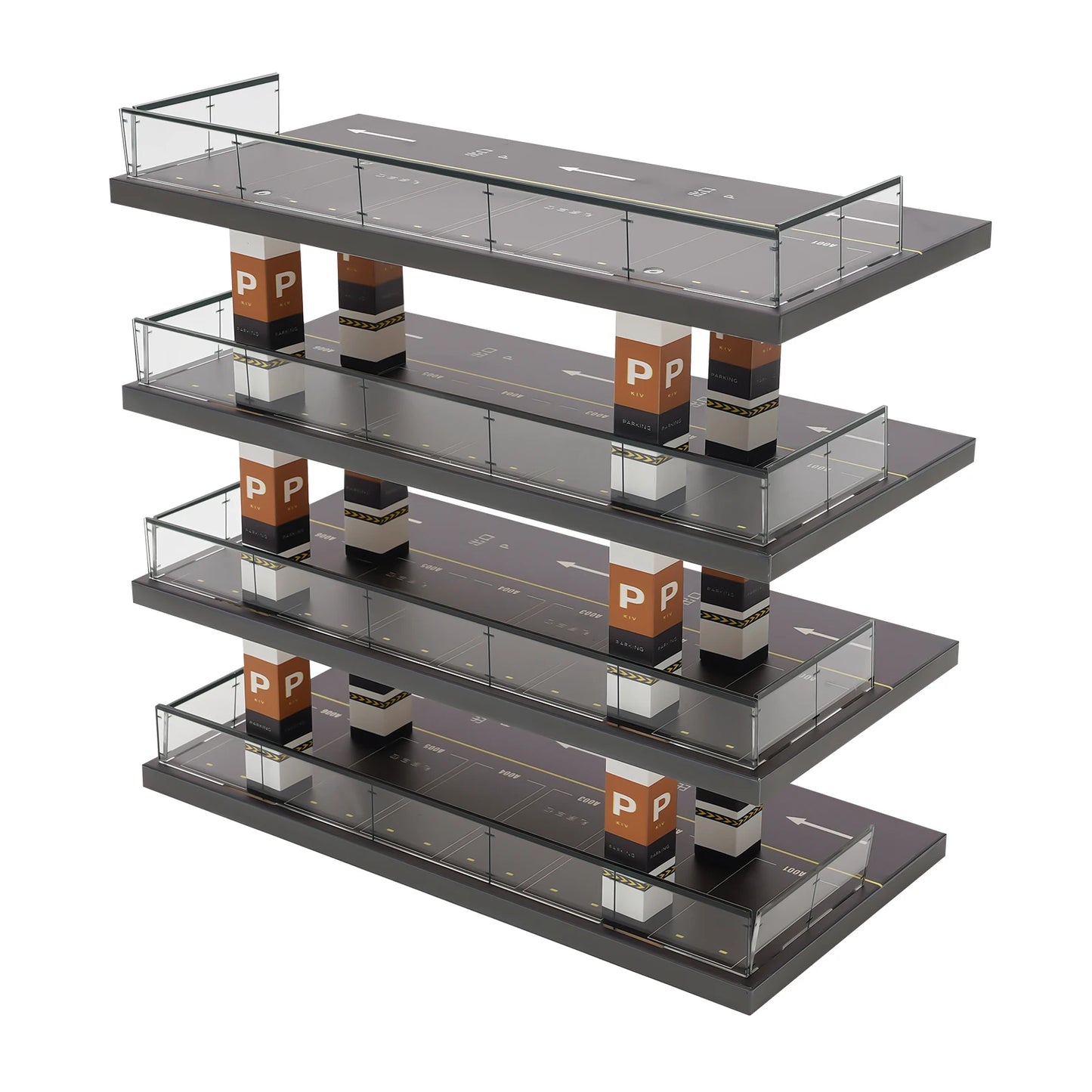 1:64 Acrylic Parking Lot Scene Model 4-Layer Car Vehicle Garage Showcase
