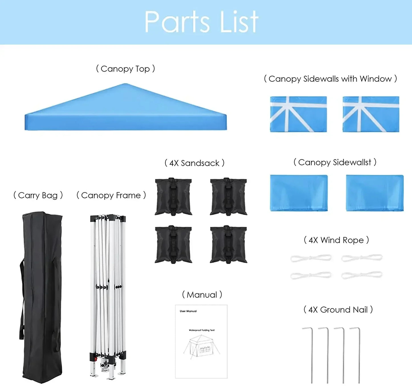 Sunshade Gazebo Portable Outdoor Rainproof Tent 3x3m Steel Frame