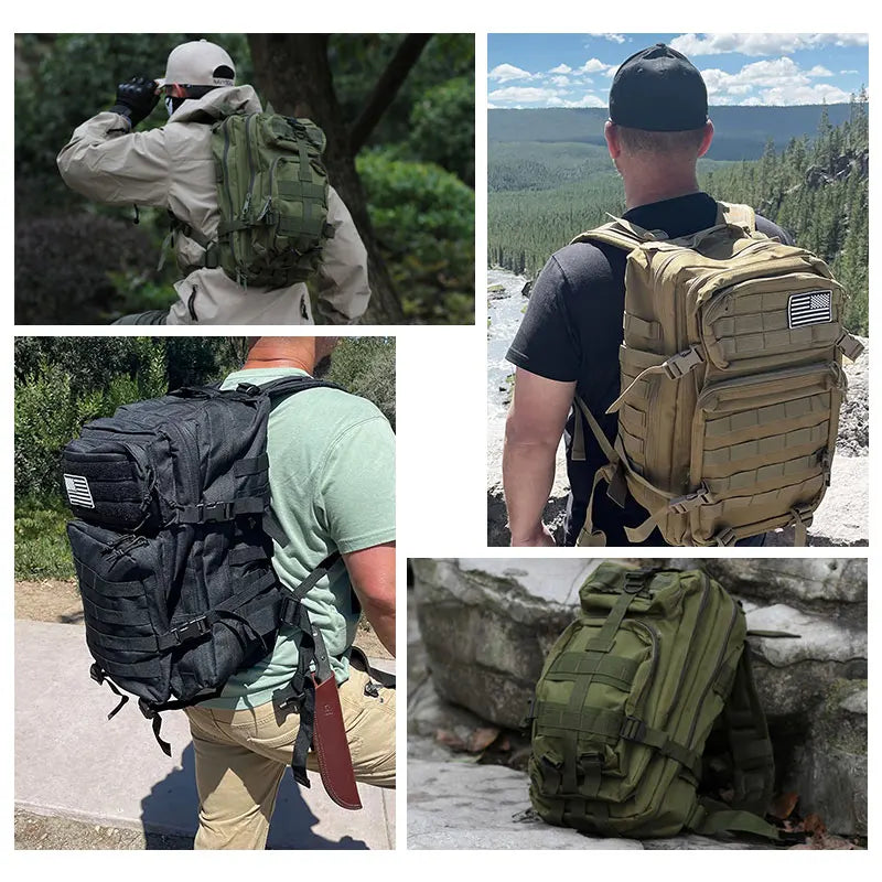 45L 25L Tactical Backpack Men's Waterproof Softback Unisex for Hiking Camping Hunting Travel Cycling