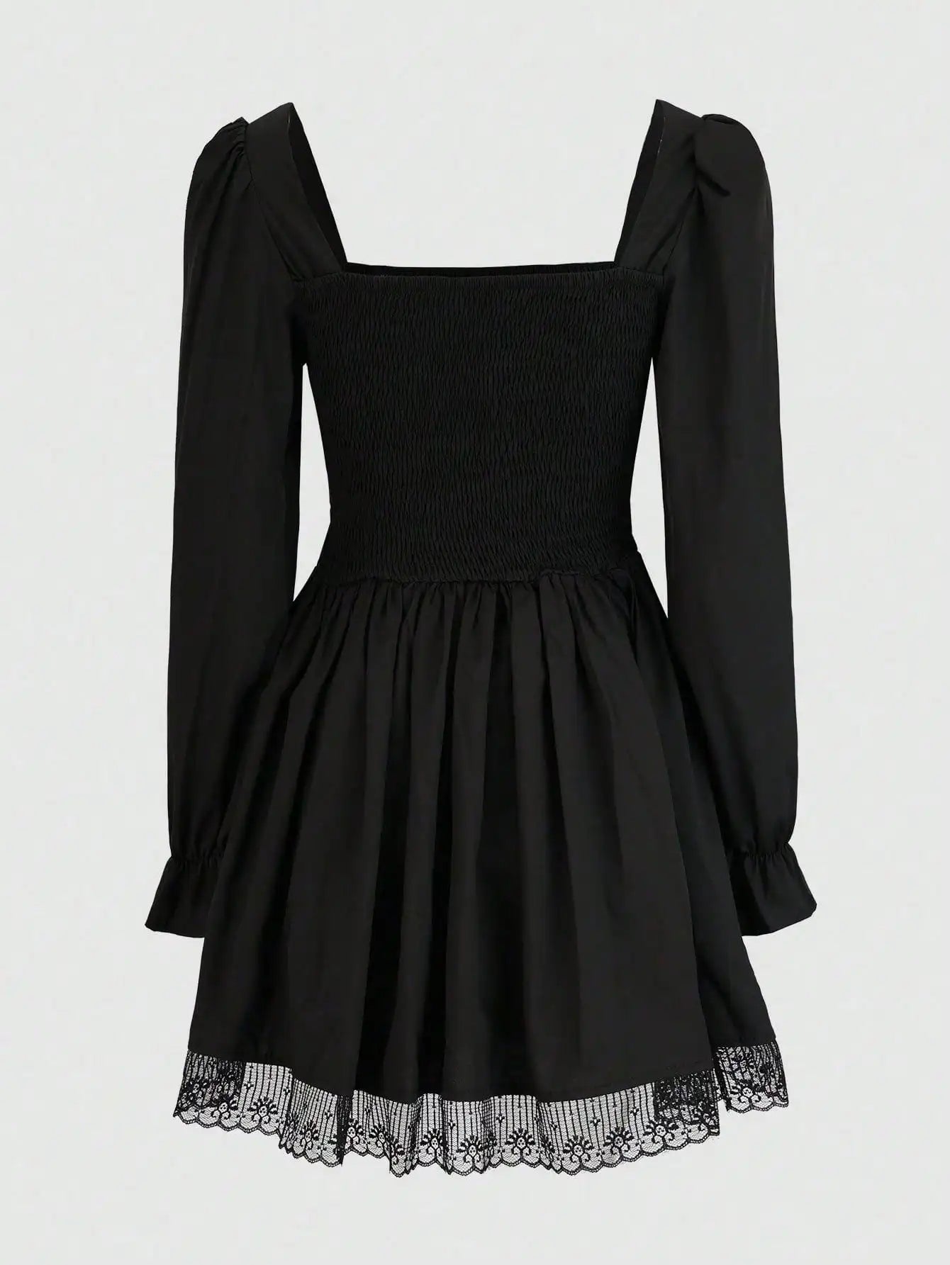 Women's Gothic Dress Vintage Lace Ankle Length Black Non Woven