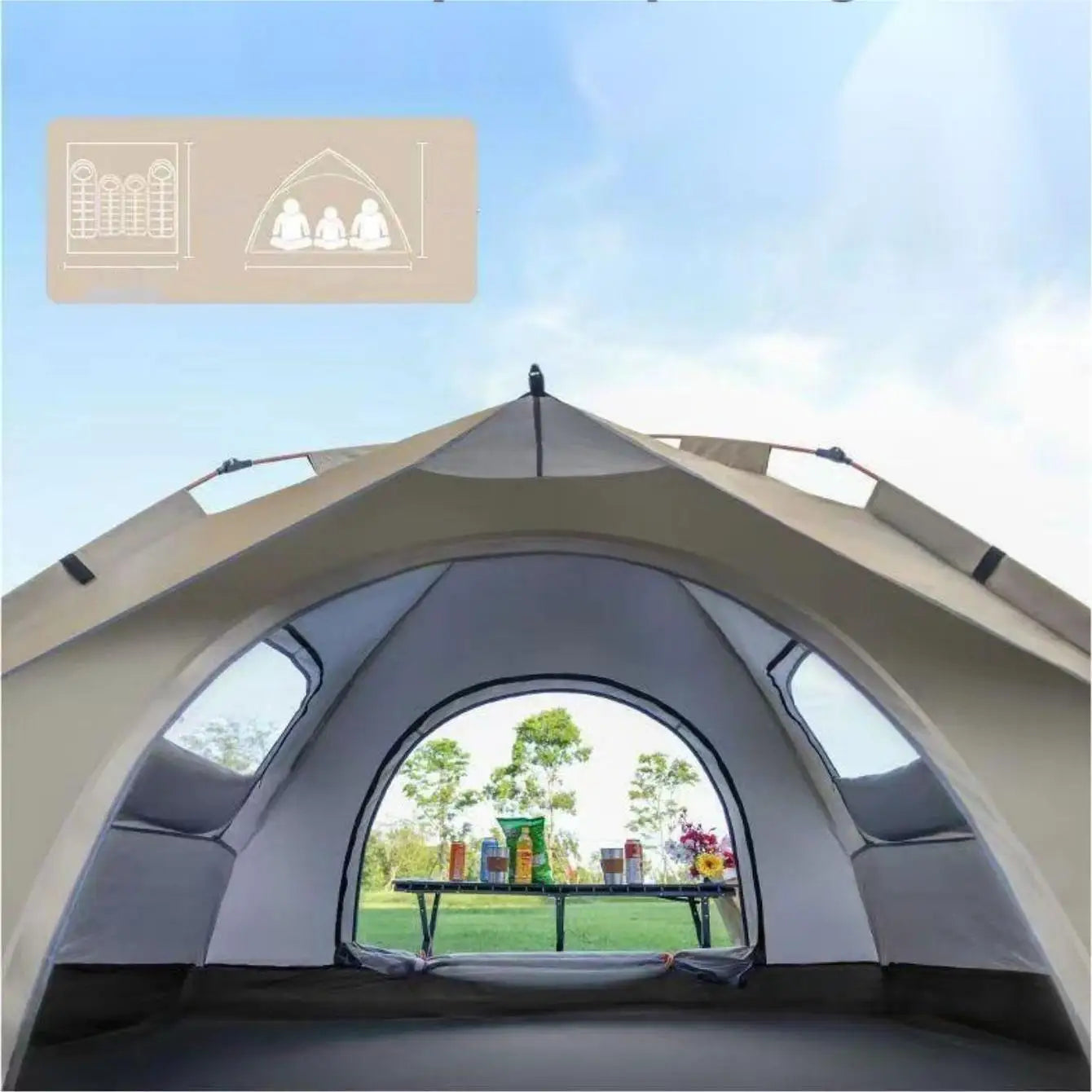 Outdoor Shelter Sunshade for Quick Automatic Setup
