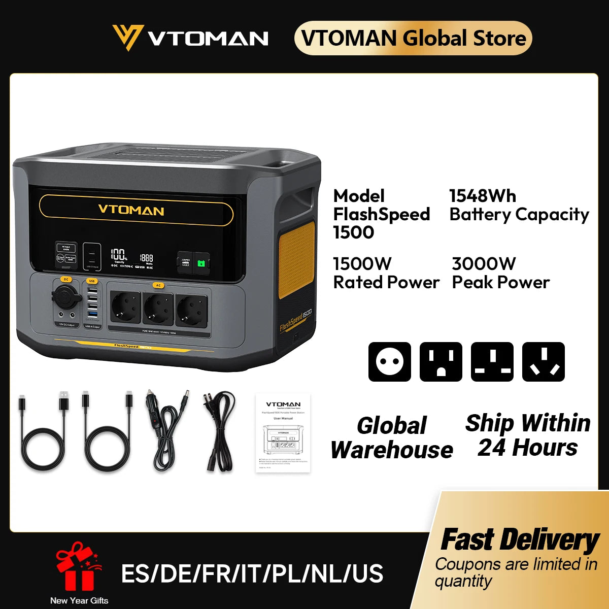 FlashSpeed 1500 Portable Power Station for Home Energy Use