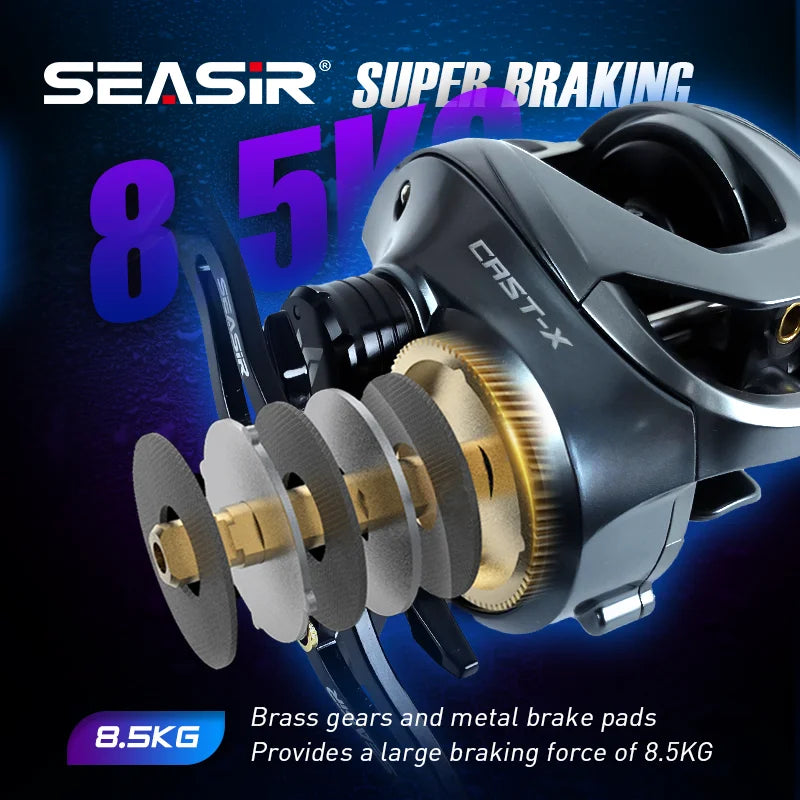 Fresh Seawater Baitcasting Fishing Reel 7.3 Gear Ratio