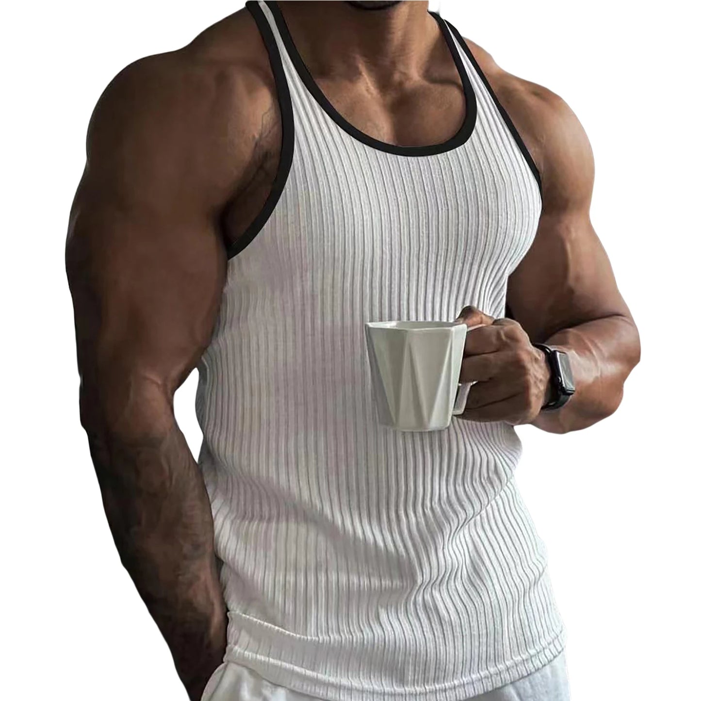 Men's Tank Tops with Racerback Design for Summer Fitness