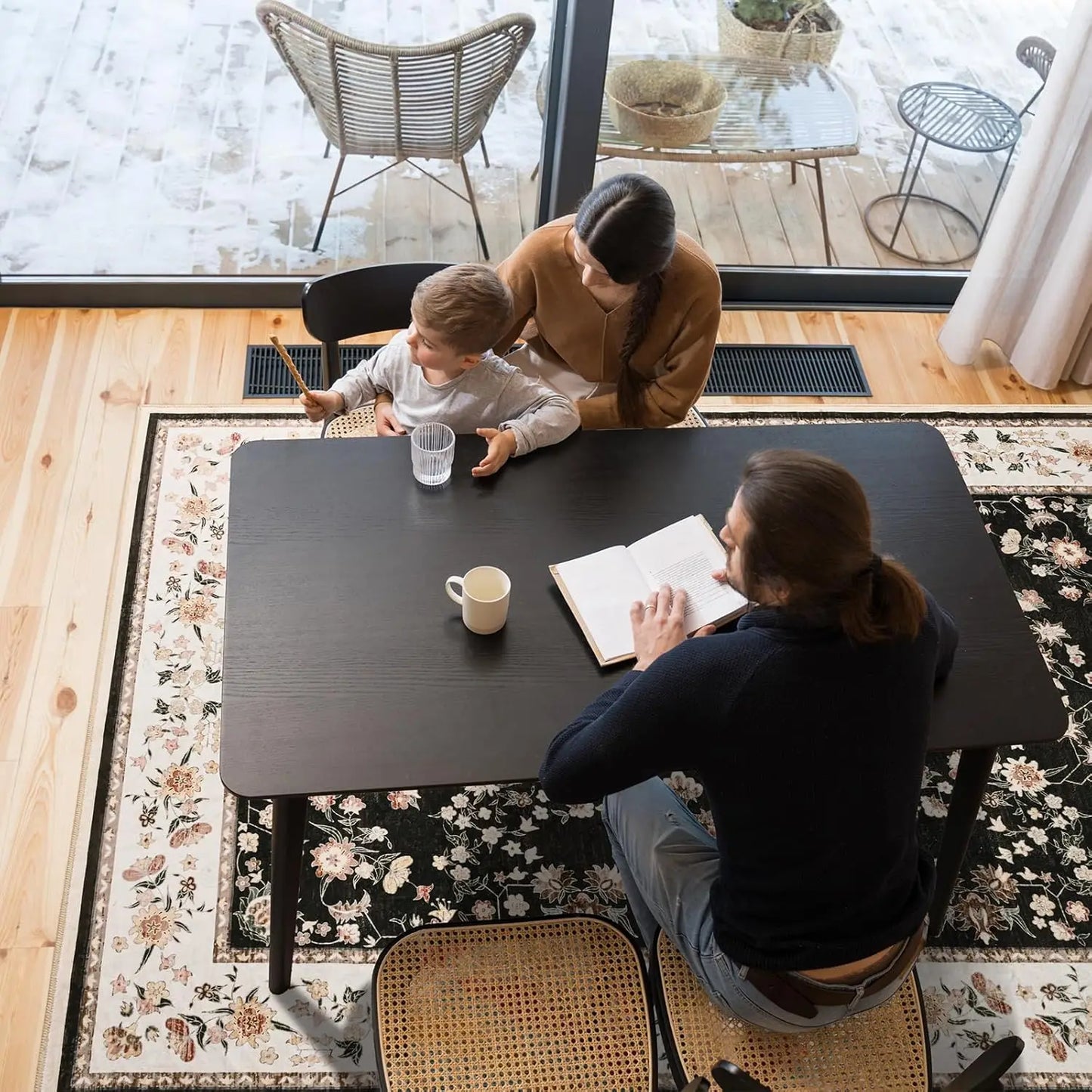Area Washable Rug with Anti-Slip Feature for Home Indoor Use 100 Percent Polyester Machine Made Print Design