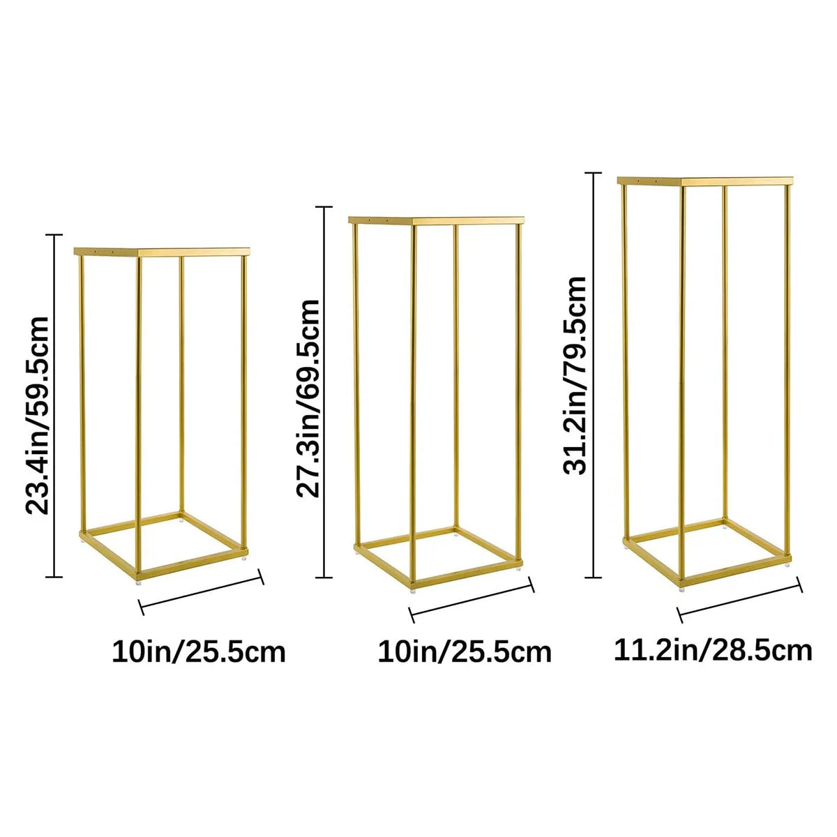 3 Pieces Metal Plant Stand Tall Cake Modern Style Floor Vase Set