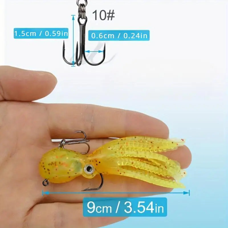 5 Pcs Saltwater Squid Fishing Lure Set Soft Bait for Ocean Lake River Fishing