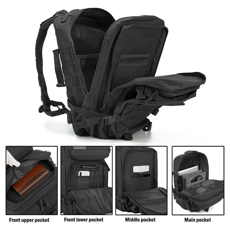 45L 25L Tactical Backpack Men's Waterproof Softback Unisex for Hiking Camping Hunting Travel Cycling