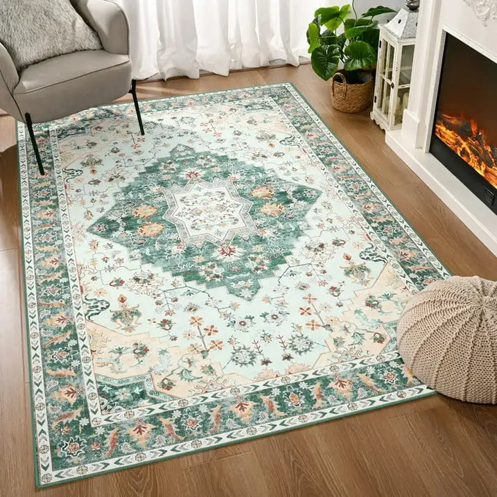 Soft Vintage Print Anti-Slip Rug for Living Room and Bedroom