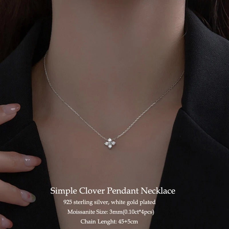 Elegant Moissanite Pendant Necklace in 925 Silver