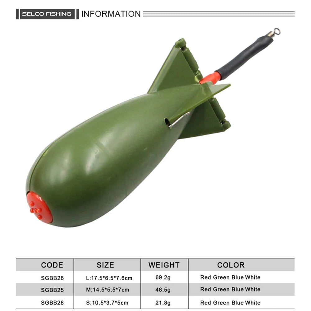 Carp Fishing Rocket Bomb Float Bait Thrower ABS Material Feeder Tackle Tool