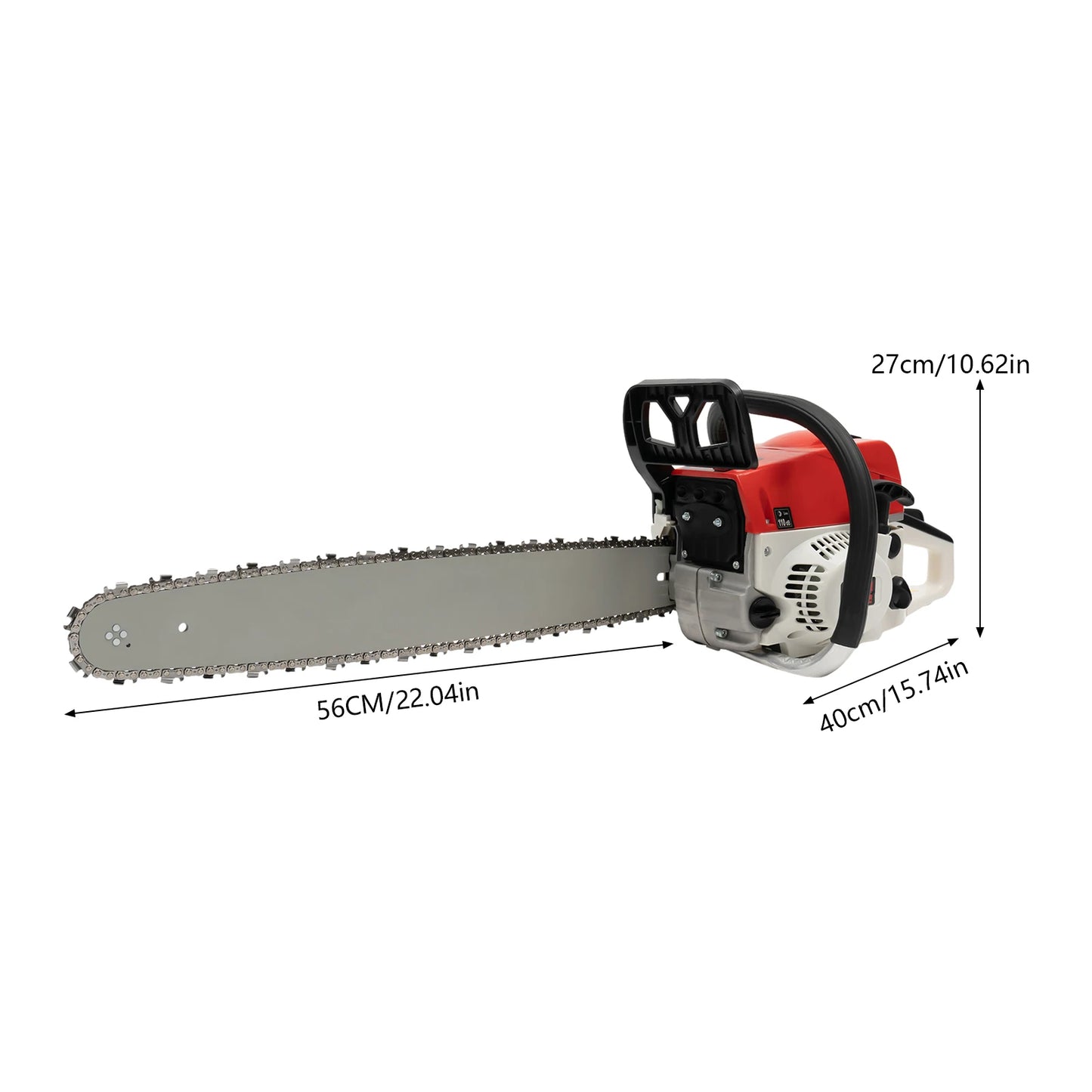 22 Inch Gasoline Chainsaw 2-Stroke Engine 52cc Power