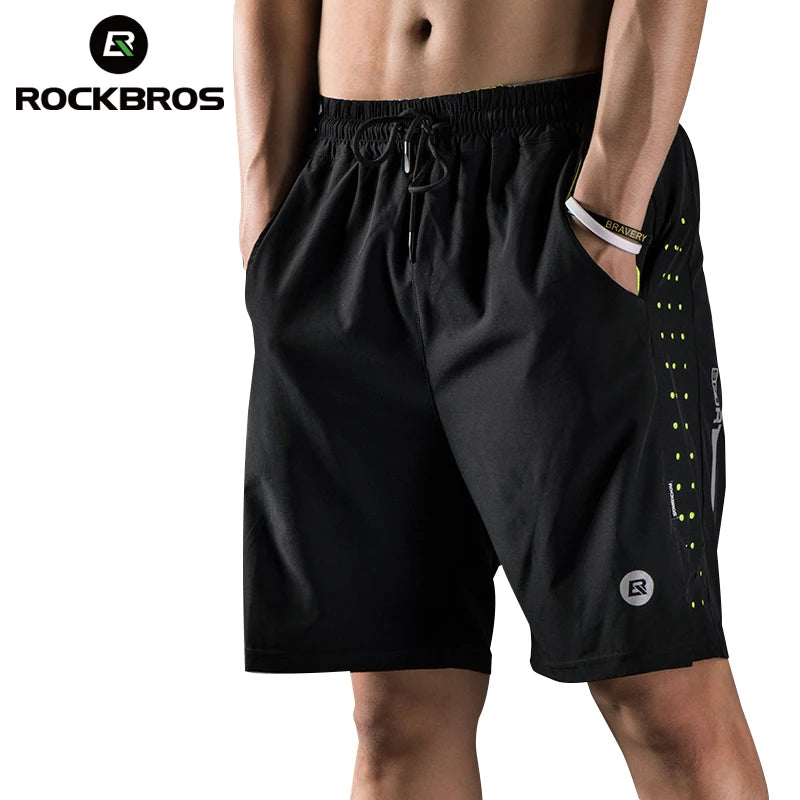 Bicycle Shorts Pants for Men with Pockets Quick-Drying Breathable Comfortable Loose Fit Unisex Black Polyester Spandex