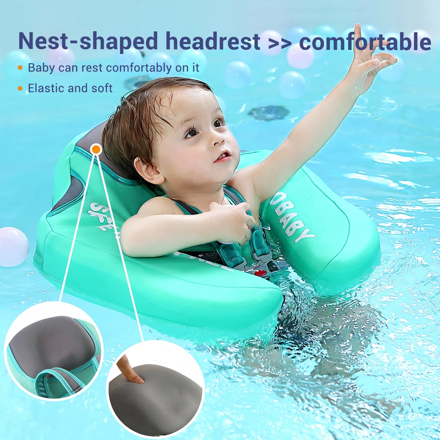 Baby Float With Sunshade Canopy For Infants Aged 0 To 3 Years CE Certified Swimming Aid
