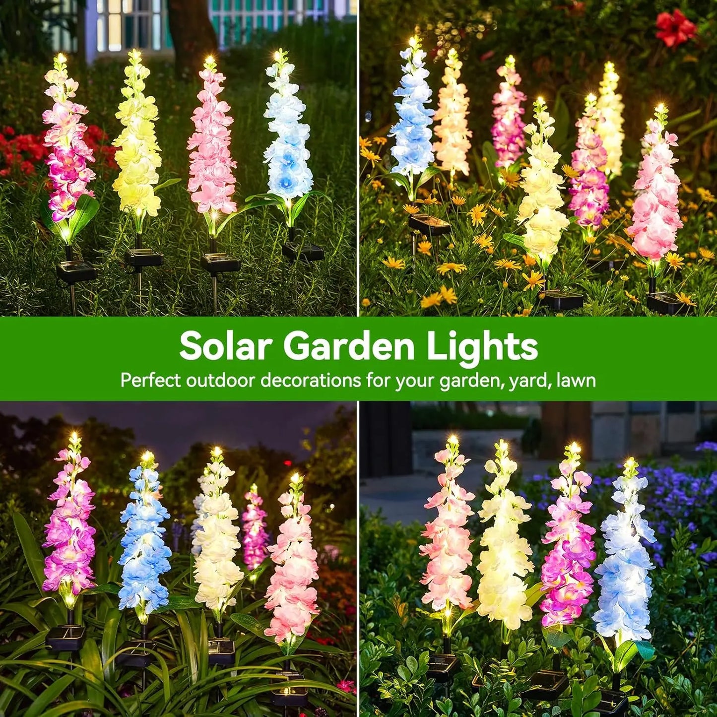 Outdoor Solar Flowers Lights for Yard Patio Garden Decor
