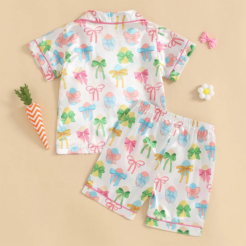 Long Sleeve Pajama Set for Toddler Girls in Cute Designs