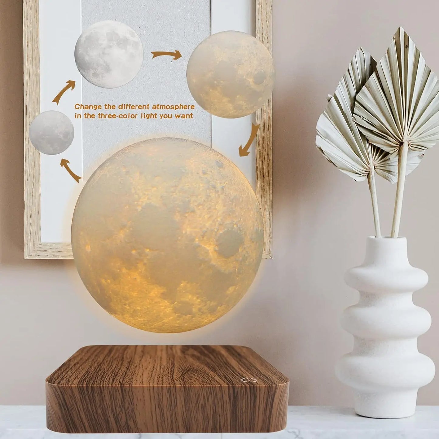 Magnetic Floating Rotating Moon Lamp Night Light with LED Bulbs