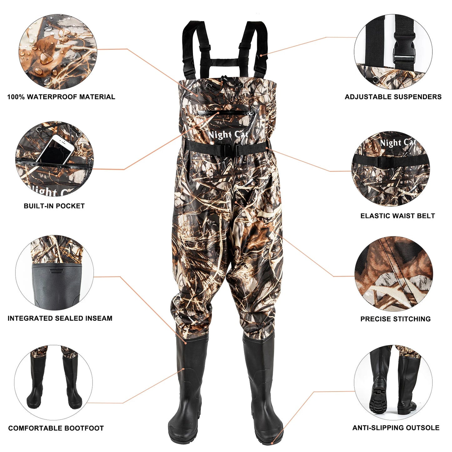 Waders Men with Boots for Fishing Waterproof Chest Wader