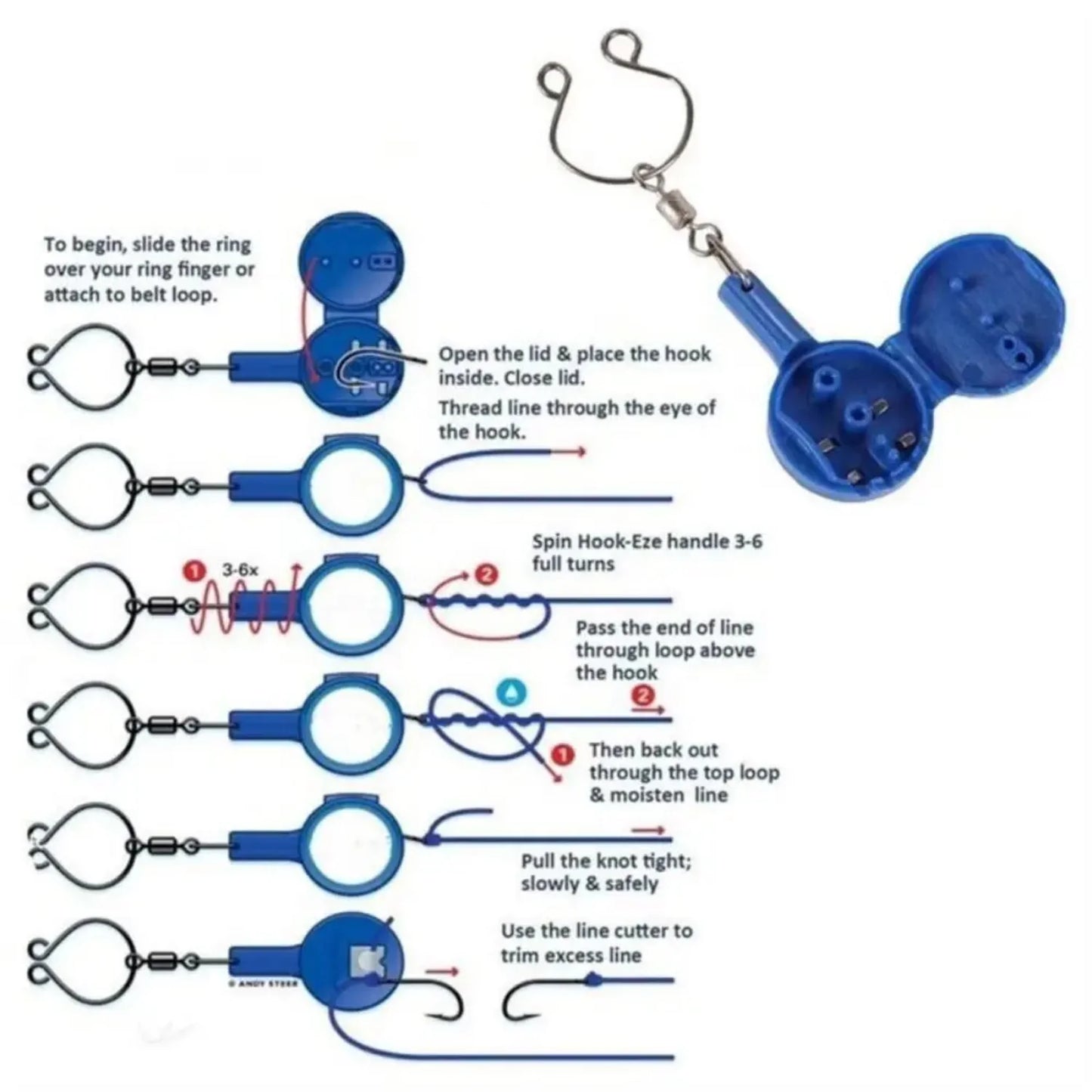 1 Piece Knot Tying Tool for Fishing Tackle Box Accessories