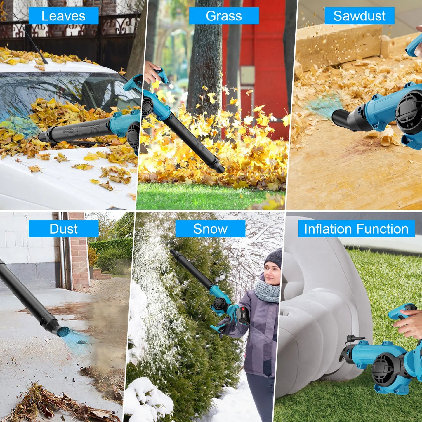 21V Cordless Leaf Blower with Powerful Motor and Lightweight Design