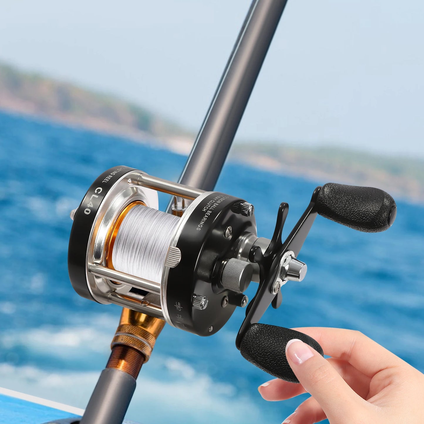 Baitcasting Reel Left Right Hand Metal Fishing Wheel Trolling Reel for Ocean Boat Lake Reservoir Pond
