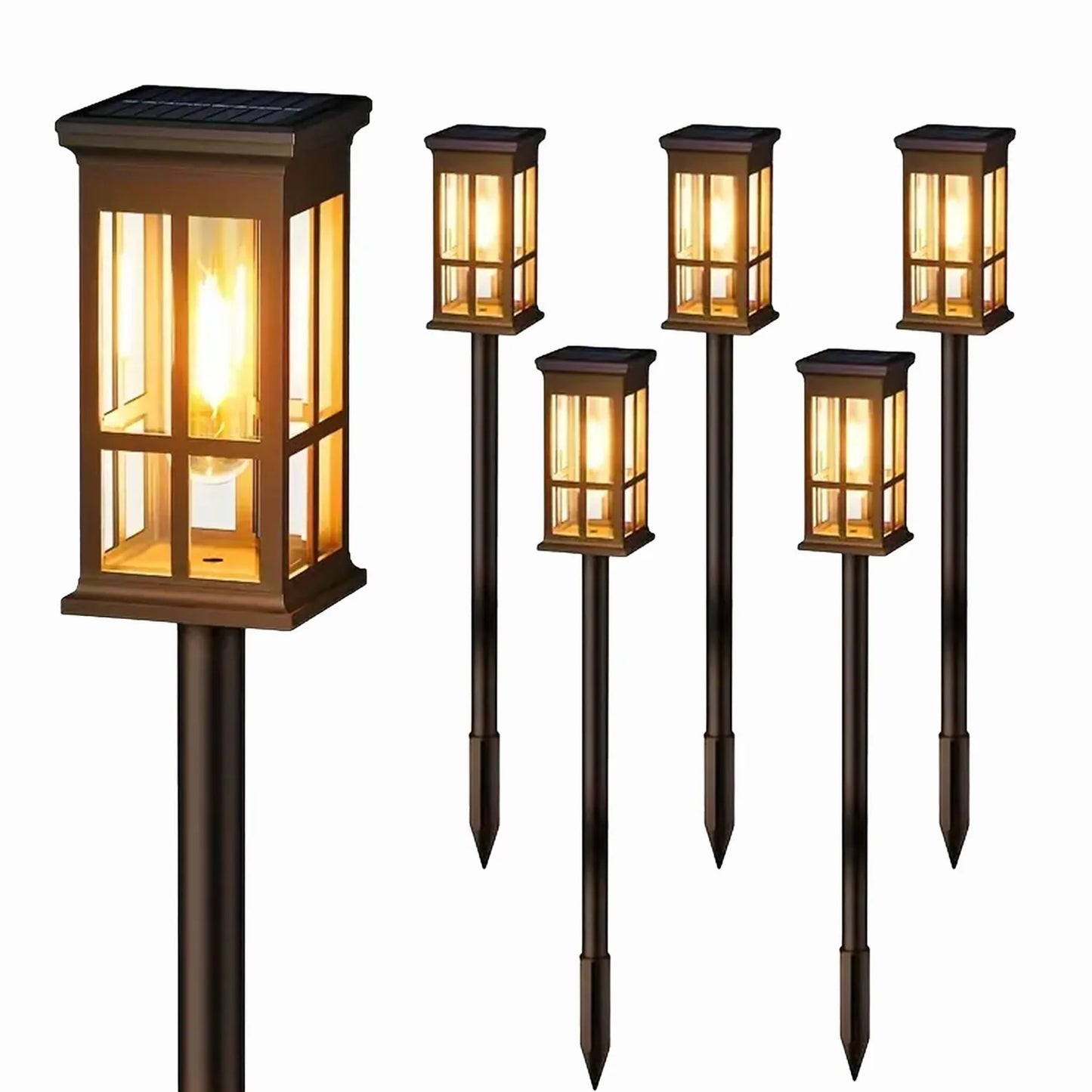 2 Pack 6 Pack 8 Pack Solar Pathway Lights Modern Style LED Bulbs Ni-MH Power Source