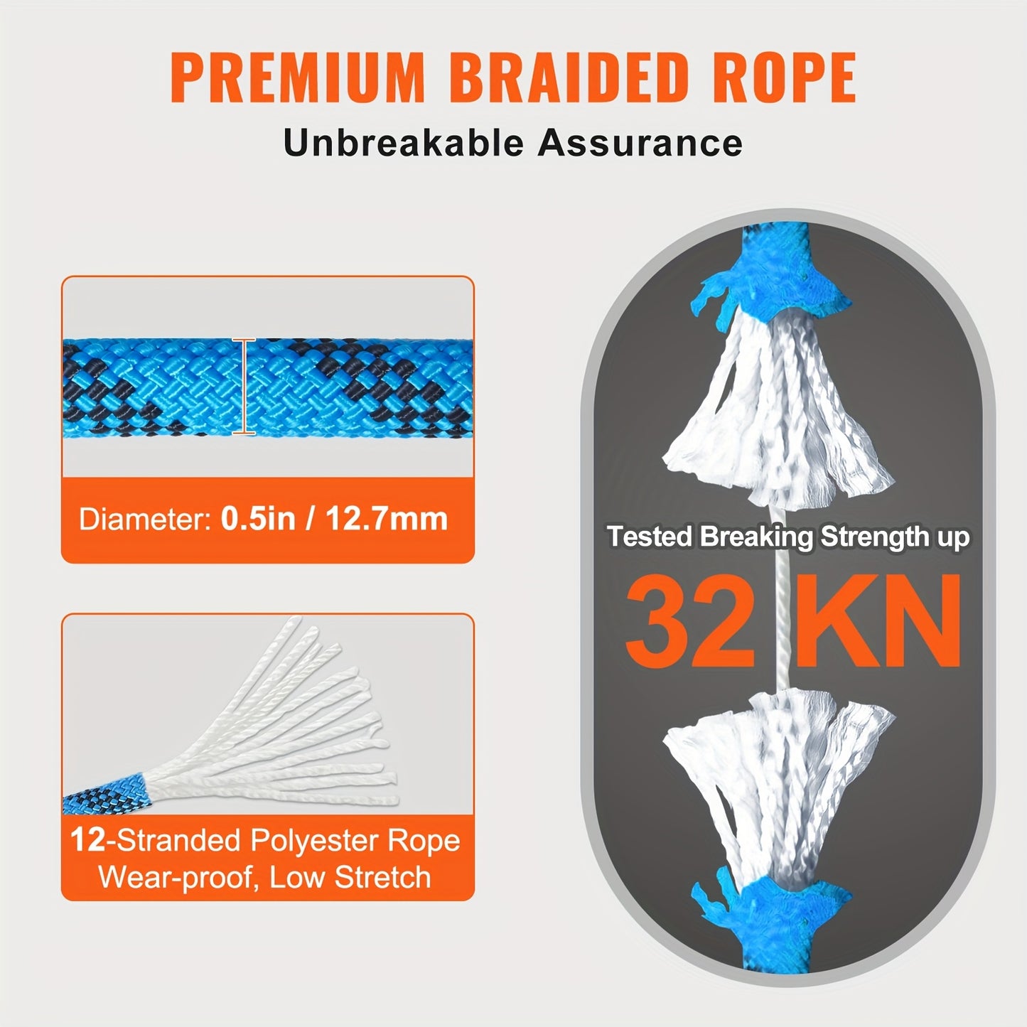 12.7mm Static Climbing Rope