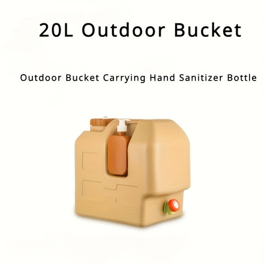 5.28gal Portable Water Storage Container with Faucet, PE Material, Hand Sanitizer Dispenser Bottle for Outdoor Camping, Drinking Water Carrier Jug