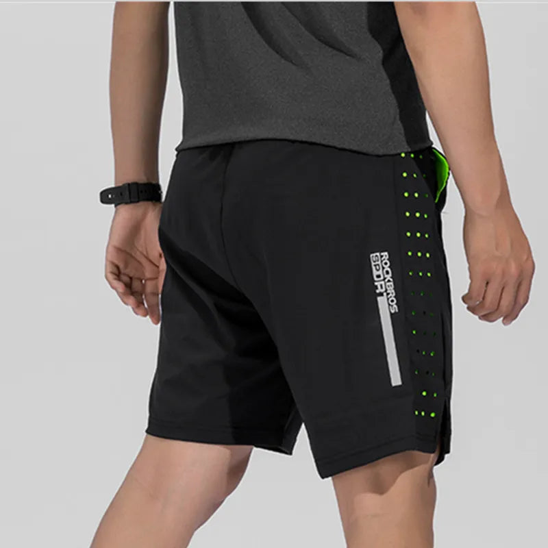 Bicycle Shorts Pants for Men with Pockets Quick-Drying Breathable Comfortable Loose Fit Unisex Black Polyester Spandex