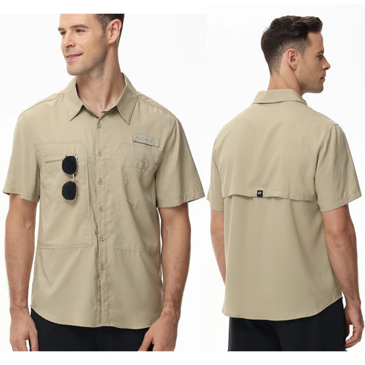 Men's Breathable Fishing Shirts with UV Protection and Pockets