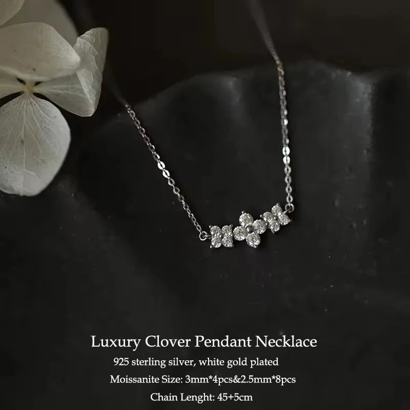 Elegant Moissanite Pendant Necklace in 925 Silver