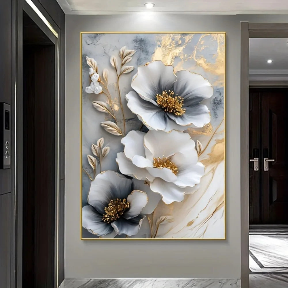 1 Modern Luxury Floral Canvas Mural for Elegant Decor